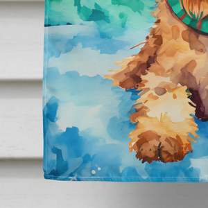 Gran Multicolor Poliéster Airedale Terrier Navidad Casa Bandera Porche Manga Poste Decorativo Patio Banner Obra DE ARTE Colgante de pared - Product Image 4