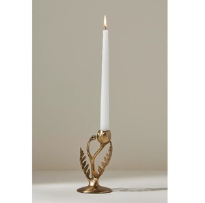 Porte-bougie en forme de cygne doré, bougeoir artistique en métal, accent décoratif pour une table de luxe - Product Image 1