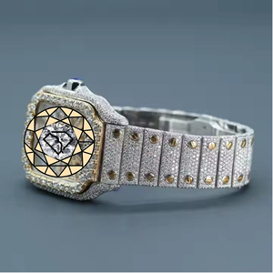 <b>Square</b> Carters Style Mossinate Stainless Steel 6Color 46mm Roman Numeral Dial Diamond <b>Set</b> Custom Quartz Watch - Product Image 2