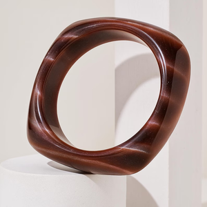 Bracelet jonc en résine avec fleurs séchées, élégant et empilable, pour femme, idéal pour les fêtes chrétiennes - Product Image 3