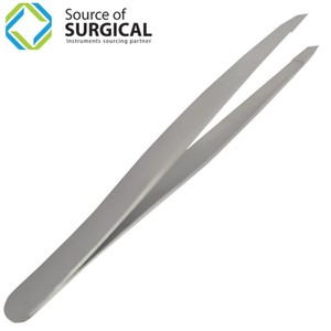 Pinzas Profesionales para Cejas Source Surgical, Punta Inclinada, Acero Inoxidable, Ligeras y Duraderas, para Depilación de Cejas y Pestañas - Product Image 2