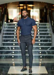 Camisetas Polo con Cuello para Hombre, Corte Ajustado, Tejido Texturizado, Manga Corta, Botones, Estilo Casual y Elegante - Product Image 4