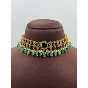 Indian Ethnic Ditya Traditional Gold-Plated Steel Choker Set for Bridal & Festival - Product Image 2