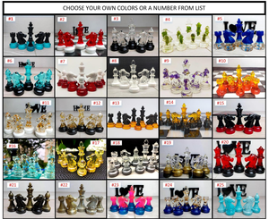 RESIN QUALITE CUSTOM <b>WOOD</b> AND RESIN <b>CHESS</b> BOARD BOX <b>Chess</b> Game <b>Set</b> Luxury Resin Red Black <b>Chess</b> Piece - Product Image 5