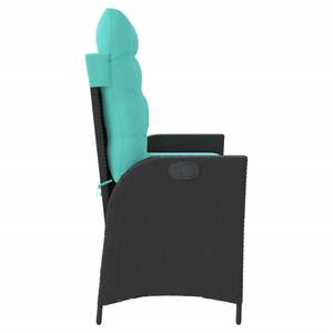 Banc de jardin inclinable 2 places en rotin PE noir – Catégorie de produits : Bancs de patio - Product Image 4