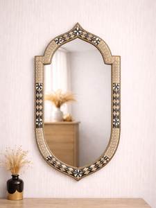 Handcrafted Bone Inlay <b>Mirror</b> <b>Frame</b> Decorative Wall <b>Mirror</b> With Intricate Geometric Pattern For Luxury Home Interiors - Product Image 5