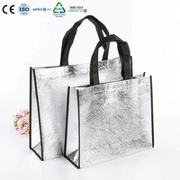 Sac de courses non tissé laminé au laser sur mesure avec poignée renforcée en tissu écologique pour supermarché et courses
