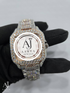 AARVA JEWELS นาฬิกาควอทซ์ทรงสี่เหลี่ยมหรูหราสแตนเลสสตีลประดับเพชรหน้าปัดอนาล็อก 38 มม.20 มม. สายนาฬิกาแฟชั่นสำหรับทุกเพศ - Product Image 4