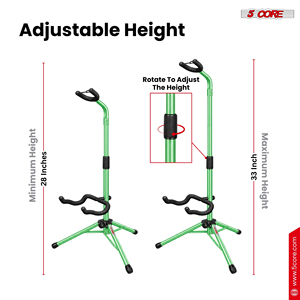 5 Core Heavy Duty Adjustable Floor Guitar Stand with <b>Triangle</b> <b>Bracket</b> and Neck Holder for Acoustic/Electric/Classic/Bass Guitars - Product Image 2