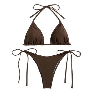 Traje de Baño Bikini de Dos Piezas con Logotipo Frontal y Estampado a Cuadros para Mujer, Marca Privada, Servicio OEM Personalizado, Secado Rápido y Transpirable - Product Image 6