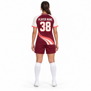 Camiseta de Fútbol Personalizada al por Mayor para Hombre, 100% Poliéster, Sublimación 3D, Secado Rápido, Franjas Rosas, Manga Corta, Uniforme de Equipo de Fútbol - Product Image 3