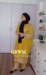 Conjunto de Fiesta de Diseño Pakistaní: Top de Seda con Plazo y Dupatta, Kurti Indio Premium con Sharara y Dupatta - Product Image 5