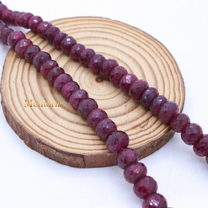 Wholesale Natural Ruby Faceted Rondelle <b>Beads</b> 526CT Single Strand Memoria Jewels - Product Image 6