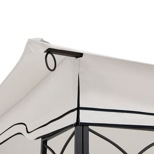 10x12 Ft Outdoor Patio Double Tiered Gazebo <b>Tent</b> Roof Top Cover Beige/White Replacement <b>Canopy</b> for Pergola-Frame Not Included - Product Image 3