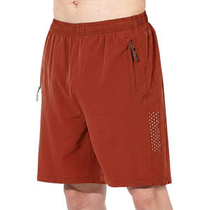 Shorts Bermuda pour homme en vert olive, séchage rapide, avec poches zippées, taille élastique, vêtements de sport décontractés - Product Image 5