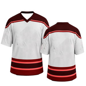 Maillot de hockey sur glace à col en V, rayé blanc et vert, en polyester respirant, manches courtes, coupe classique, unisexe, adulte, toutes saisons - Product Image 3