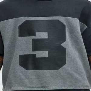 T-shirt oversize à blocs de couleurs, manches courtes, col rond, style streetwear, en jersey de coton avec impression du numéro 3 sur le devant - Product Image 4