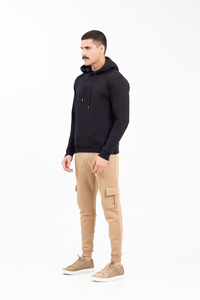 Sudadera con Capucha Negra para Hombre, Estilo Moderno, Corte Regular, Manga Larga, Informal, Transpirable, con Logotipo Personalizado, Sudadera con Capucha para Hombre 2026 - Product Image 3