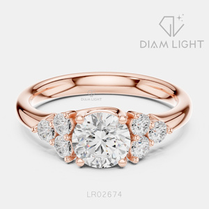 Bague de fiançailles en or blanc 14 carats avec diamant de laboratoire de 0,936 carat, coupe ronde, bague de mariée, certifiée IGI, bijoux fins, cadeau pour femme - Product Image 3