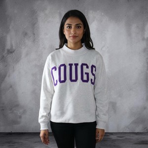 Sudadera con Capucha COUGS ASH GREY, Estilo Vintage, para Invierno, con Cierre, 100% Algodón, Apliques Bordados, Secado Rápido, Transpirable, Corte Regular - Product Image 3