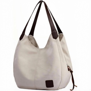 Luxury Washed <b>Canvas</b> Hobo <b>Bag</b> Vintage Style Letter Wedding Exhibition <b>Large</b> Capacity Shoulder Tote <b>Bag</b> for Women Custom Logo - Product Image 1