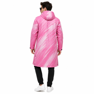 Veste de pluie imperméable à capuche longue rose personnalisée, coupe-vent, respirante, pour hommes et femmes, randonnée, pêche, camping, OEM - Product Image 4