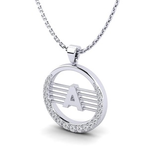 Pendentif Lettre Élégant en Moissanite et Argent avec Strass en Cristal, Breloque Style Hip-hop, Bijou Unisexe Tendance - Product Image 1