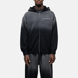 Sweat-shirts à capuche unisexes personnalisés avec fermeture éclair, logo brodé, coton 360 grammes, tricot d'hiver lourd, sweat-shirt de haute qualité pour hommes - Product Image 1