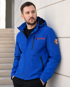 Veste à capuche noire pour homme LY HUMBLE, respirante, coupe-vent, sportive, fermeture éclair, col montant, rembourrage en polyester, coupe régulière - Product Image 6
