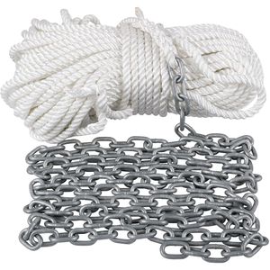 Catena di Ancoraggio 15FT X 5/16" 1/2" X 200FT, Corda in Nylon 2.2T, Catena in Acciaio Zincato per Ancoraggio Nautico - Product Image 1
