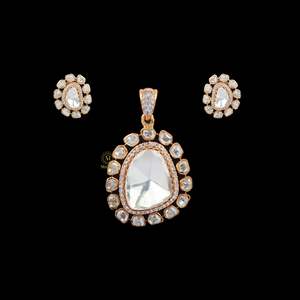 Aisha Moissanite Designer Pendant Set-<b>Fine</b> <b>Jewelry</b> - Product Image 2