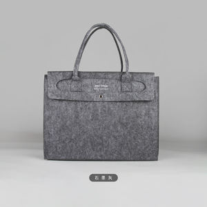 กระเป๋าใส่โน้ตบุ๊กทำจากผ้าขนสัตว์รักษ์โลก พร้อมโลโก้ปรับแต่งได้ ดีไซน์เรียบง่ายสำหรับธุรกิจ คุณภาพสูง เหมาะเป็นของขวัญแบรนด์ดัง - Product Image 2