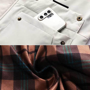 Veste de safari à capuche pour homme, coupe-vent, en polyester épais, décontractée, couleur unie, fermeture éclair, coupe classique - Product Image 6