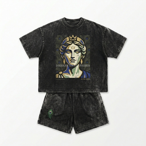 เสื้อยืดผ้าฝ้ายผู้ชาย คอกลม พิมพ์ลายศิลปะ Divine Order ชุดลำลองสำหรับฤดูร้อน - Product Image 1