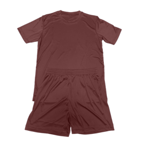 Ensemble de maillot de football unisexe bleu à manches courtes, col rond, tissu respirant en polyester, short à taille élastique, coupe régulière, toutes saisons - Product Image 3