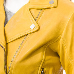 Custom Ladies Lambskin Leather <b>Jacket</b> Motorcycle Biker Style Wholesale Women <b>Real</b> Leather Biker <b>Jacket</b> Fashion Slim Fit Moto - Product Image 5