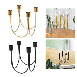 Elegant <b>Gold</b> Metal Candlestick Candelabra Taper <b>Candle</b> <b>Holder</b> for Living Room Fireplace Home Decor - Product Image 3