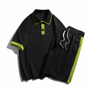 Ensemble de t-shirts pour hommes en tissu éponge respirant à séchage rapide, col rond, personnalisable avec broderie de logo de qualité supérieure, pour l'été - Product Image 2