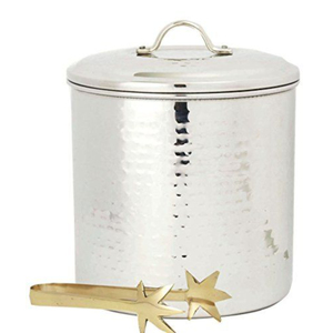 Cubo de hielo de acero inoxidable dorado cepillado con asas, patrón de diamante en relieve, enfriador de vino y champán al por mayor para bar y hotel - Product Image 4