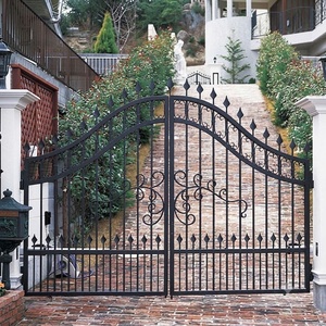 Porte battante double en acier inoxydable KHP, fabriquée sur mesure, avec revêtement en poudre, robuste, pour entrée sécurisée, motif floral exquis - Product Image 2
