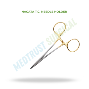 Nagata T.C. Portaagujas Quirúrgico de Carburo de Tungsteno con Mango Dorado, Instrumento de Precisión - Product Image 2