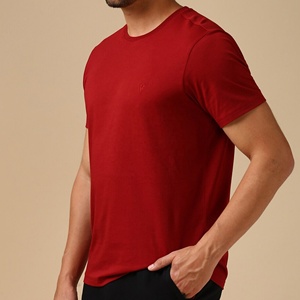 T-shirt décontracté pour homme en coton/élasthanne tricoté, nouveau design tendance, prix de gros abordable, logo personnalisé imprimé en sérigraphie, collection 2026 - Product Image 5