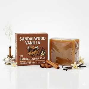 Sandalwood Vanilla Bar Soap Natural Aromatherapy Bath Bar For Relaxation Refreshing Fragrance And Gentle Cleansing Use - Product Image 3