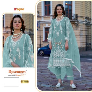 Organza festif brodé Shalwar Kameez Heavy Dull Santoon Tendance pour les fêtes et la tenue de l'Aïd - Product Image 2
