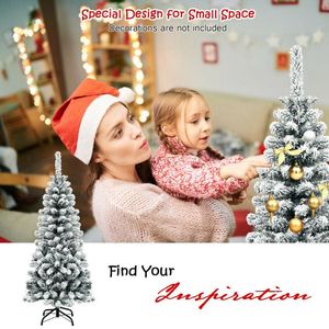 Albero di Natale artificiale a forma di matita, innevato, non illuminato, da 1,37 m con 242 rami incernierati - Product Image 2