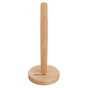 Minimalist Freestanding Wooden Paper <b>Towel</b> Holder Natural Beech Wood Vertical <b>Stand</b> for Kitchen, Dining, and Countertop Use - Product Image 1