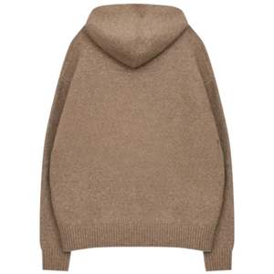 Sudadera con Capucha de Punto Bouclé Beige, Corte Holgado, Suave y Cómoda, Ropa de Invierno con Bolsillo Canguro y Capucha con Cordón Ajustable para Hombre y Mujer - Product Image 2