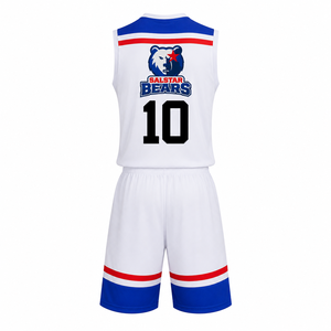 Maillots de basket-ball pour hommes de haute qualité, design tendance, personnalisés, ensembles d'uniformes d'équipe, col en V, sans manches, 100% polyester, séchage rapide - Product Image 3