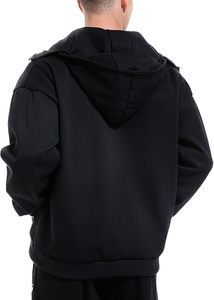 Sudadera con capucha tipo balaclava para hombre, de invierno, doble capa, con cremallera, forro polar, estilo hip-hop - Product Image 6