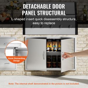 Porta di Accesso BBQ a Incasso in Acciaio Inox 39W X 26H Pollici per Cucina Esterna, Accessori per Mobili da Cucina Verticali - Product Image 4